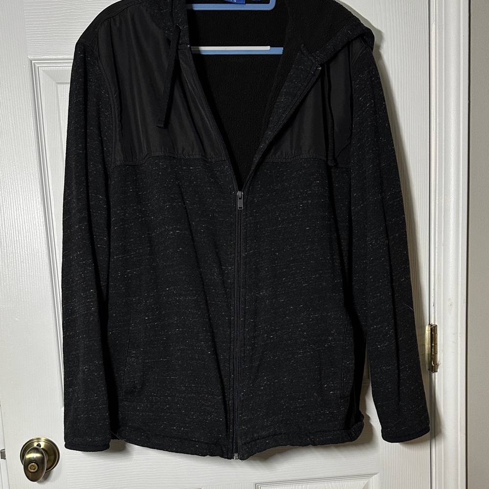 Apt. 9 Men's Black Full Zip Lightweight Hooded Jacket
